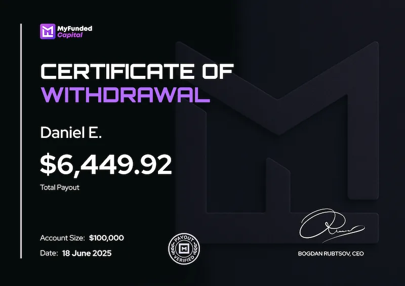 Utbetalingsbevis: Daniel E., $6,449.92
