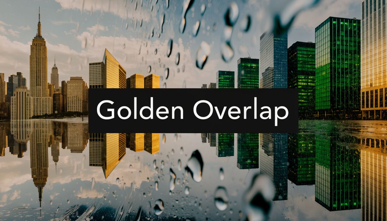 A scenic view of a modern skyline with city reflections and rain droplets on the foreground glass.