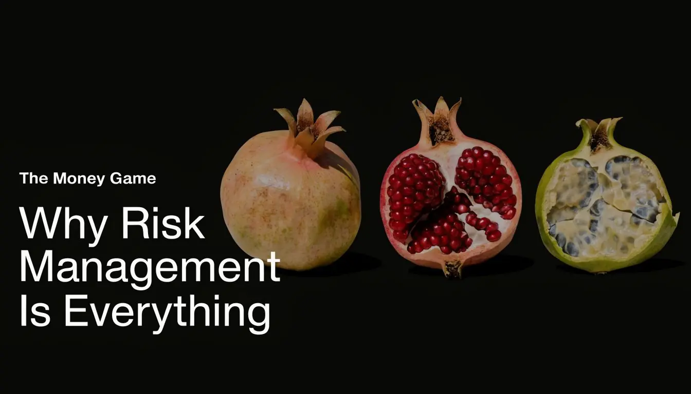 Three pomegranates showing different states of internal quality to illustrate the importance of financial risk management.