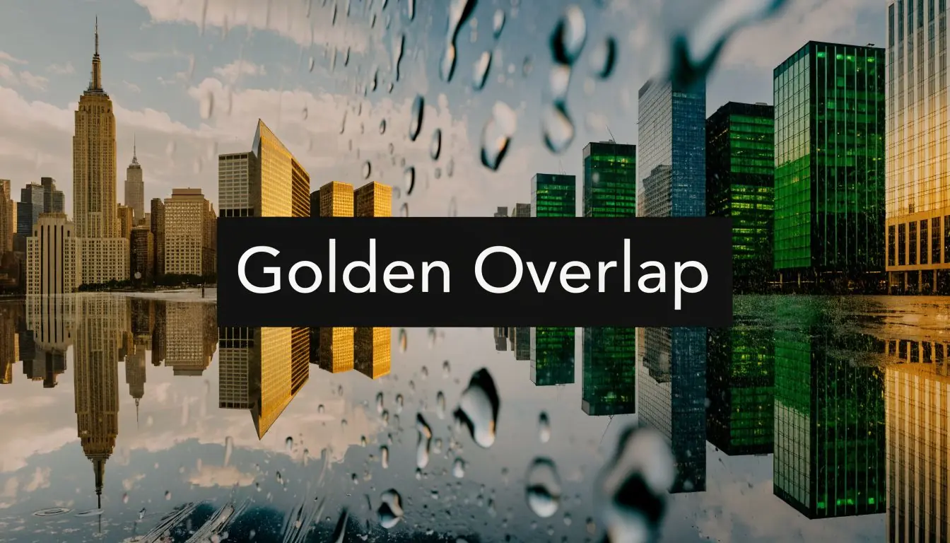 A scenic view of a modern skyline with city reflections and rain droplets on the foreground glass.